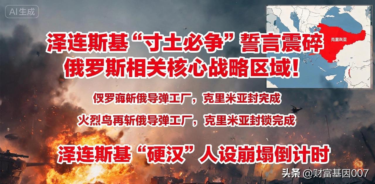 《泽连斯基"寸土必争"誓言震碎克宫！火烈鸟再斩俄导弹工厂，克里米亚封锁完成，普京
