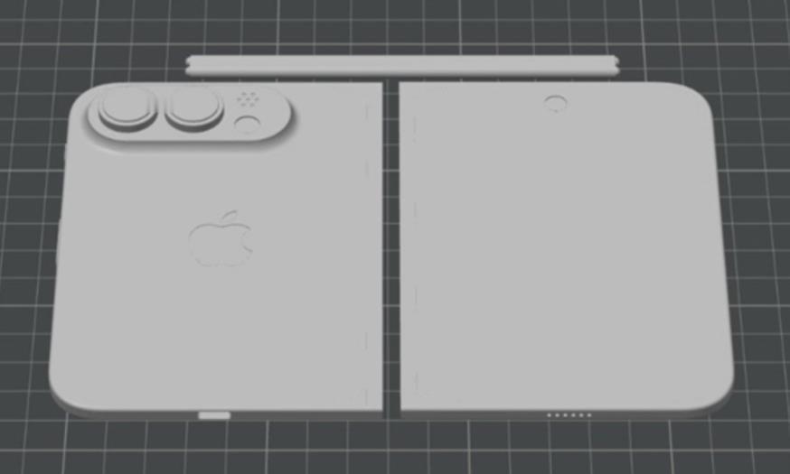 苹果首款折叠屏外观曝光！网友：就这？
社交平台上有博主在分享了苹果首款折叠屏iP