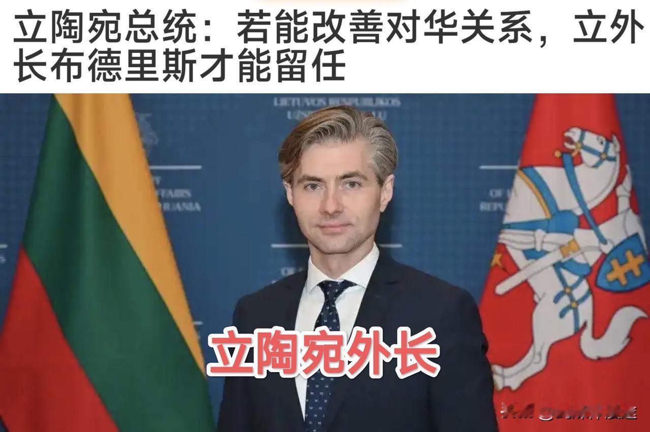 立陶宛总统称：立陶宛外长如果想保住职位唯一办法 就是改善与中国的关系，但台湾对立
