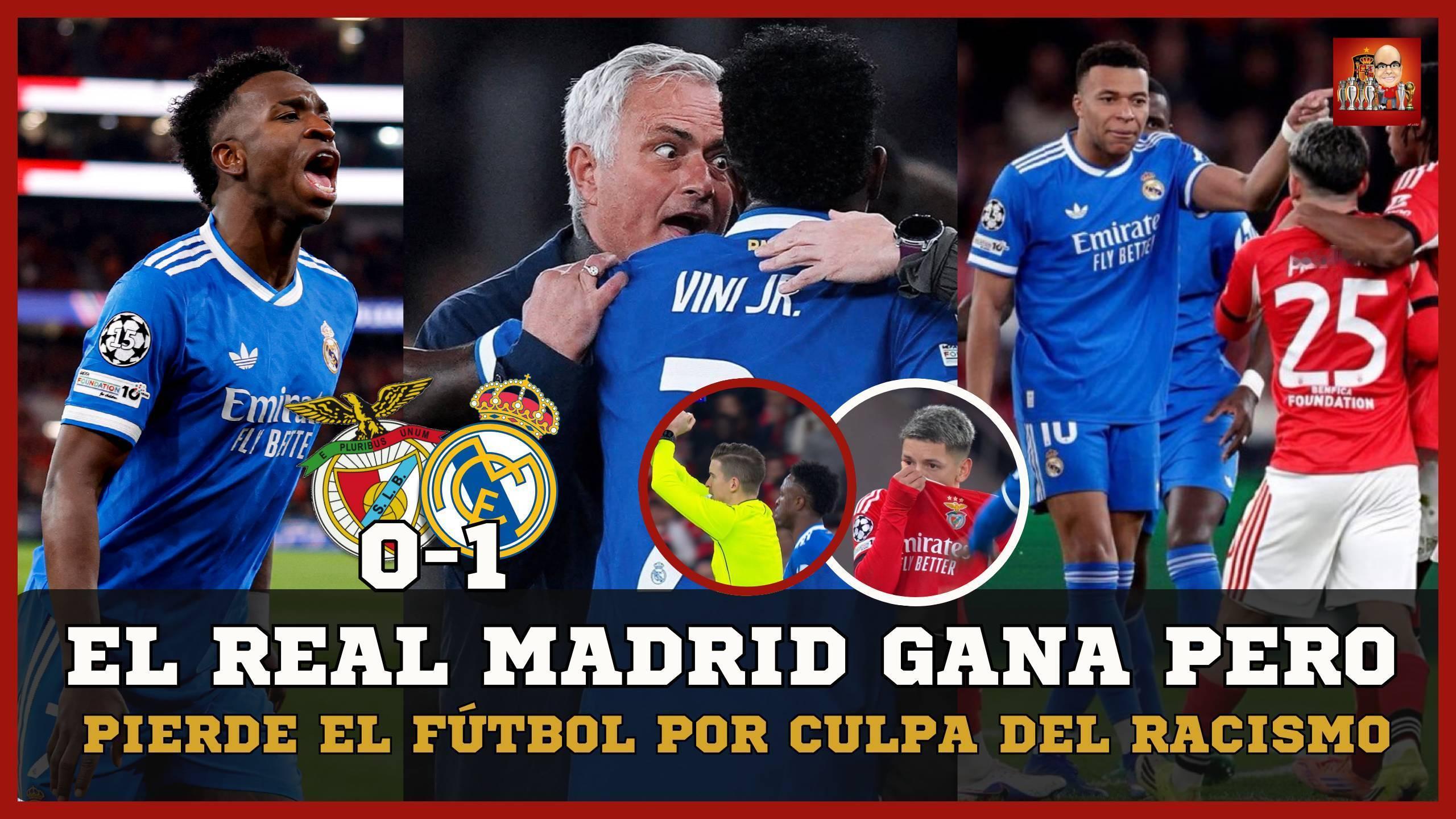 本菲卡对阵皇家马德里的比赛中，维尼修斯向裁判报告自己遭到种族歧视，比赛因此中断了