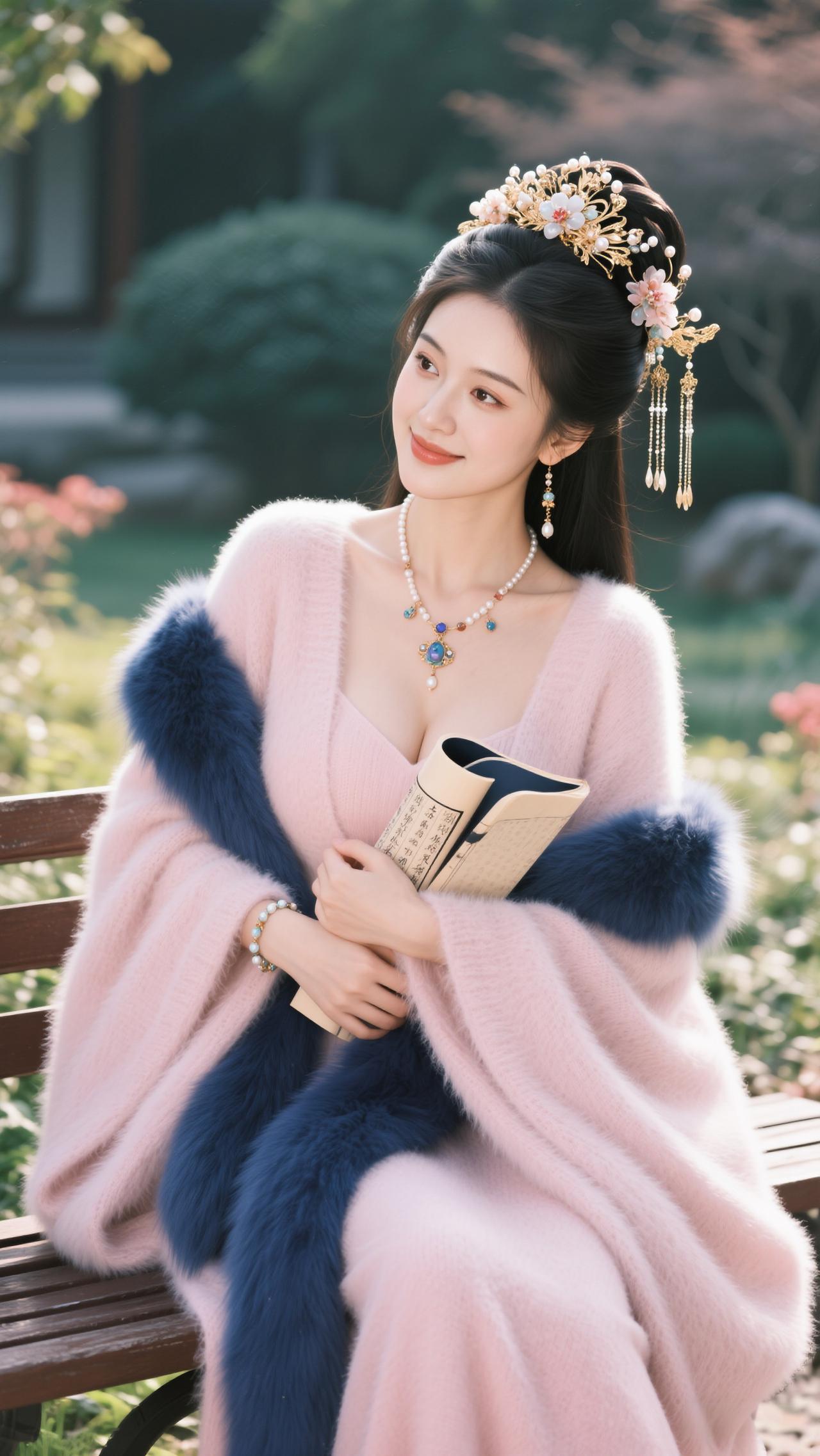 卷展香风轻拂面，春在眉间一点。原创作品 优雅气质 古风美女 东方美 清纯甜美 