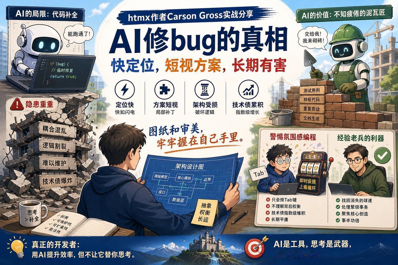 【AI编程的幻觉：执行力爆表，大局观挂科】

htmx作者Carson Gros