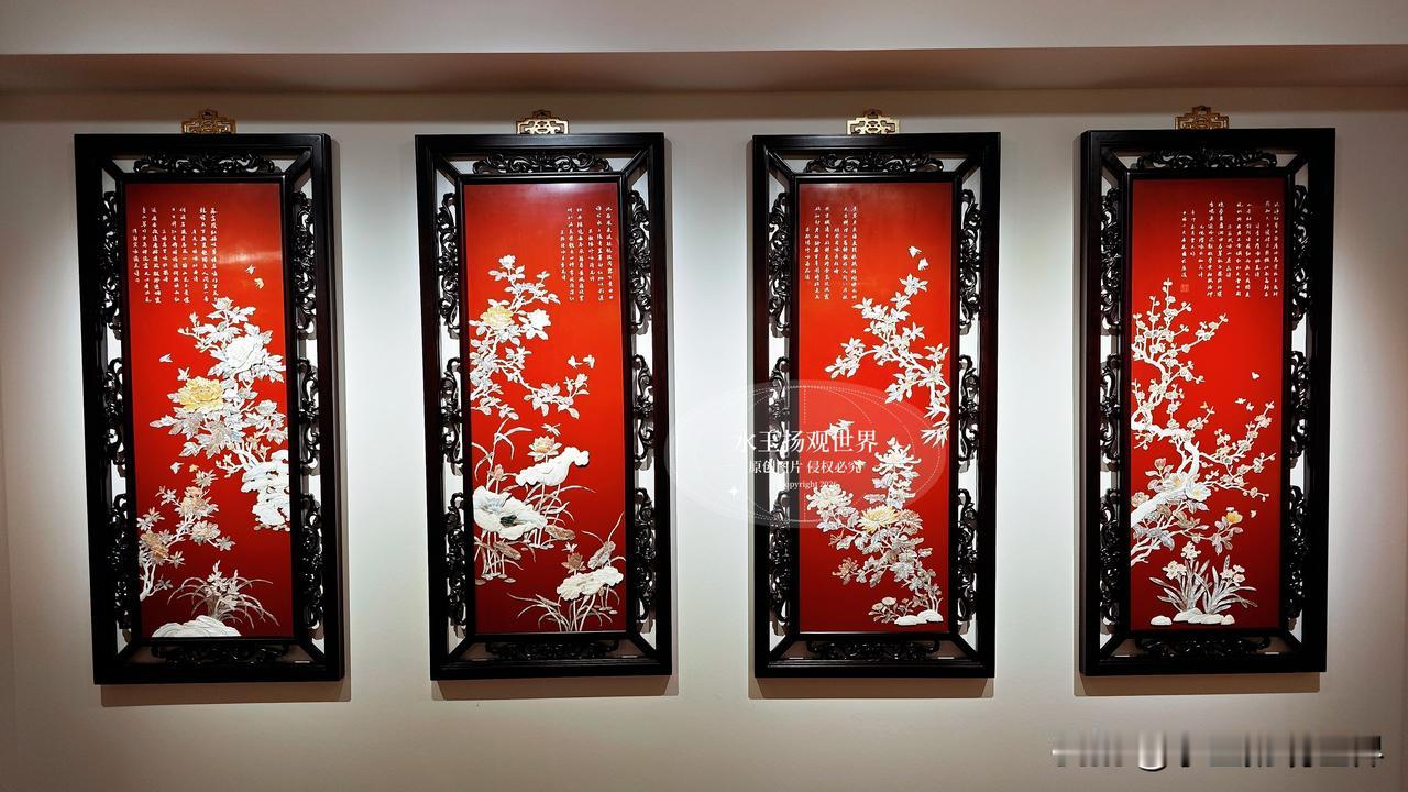 刚踏入扬州非遗珍宝馆三楼的漆器展区，我直接被镇住了——满室流光溢彩，每一件漆器都
