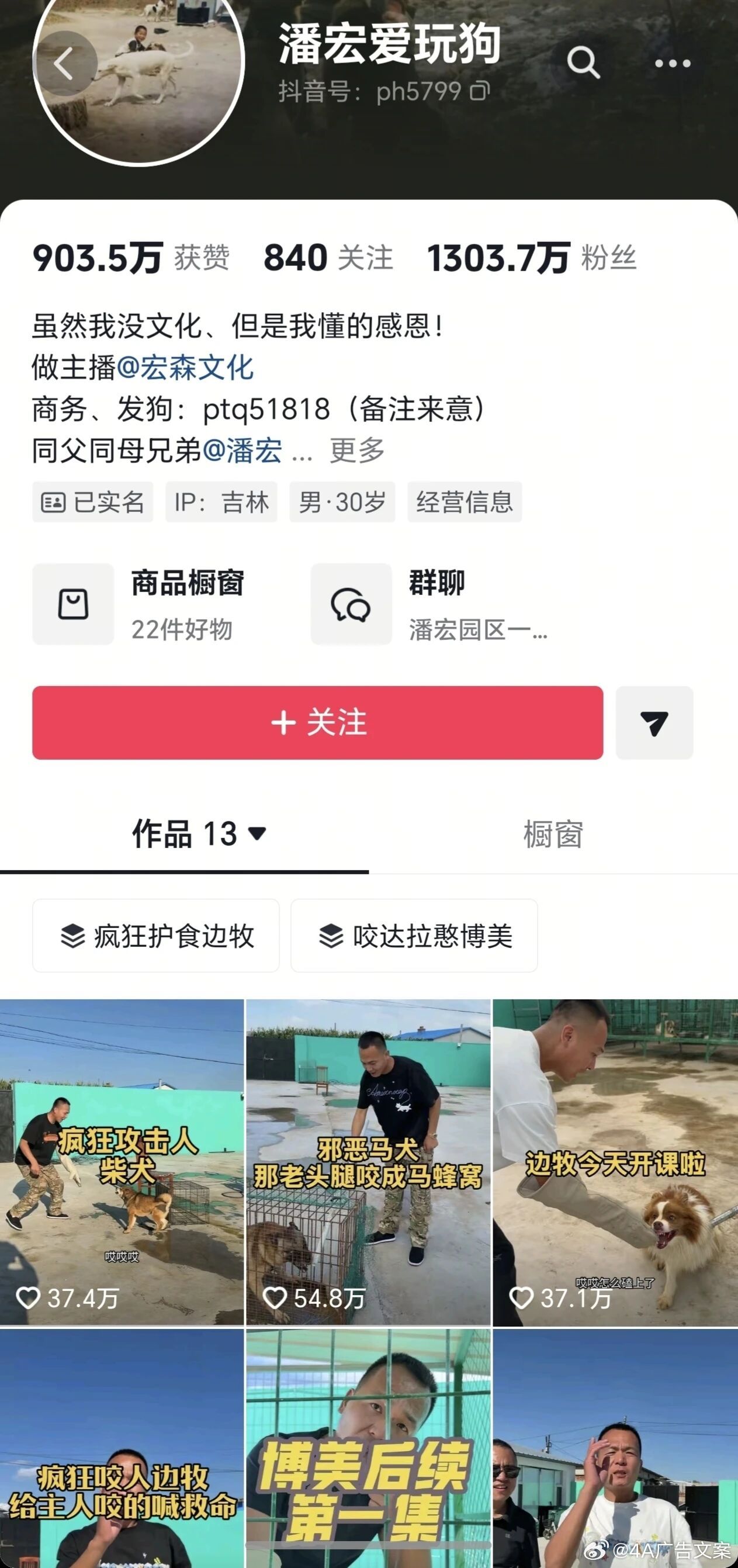 消失了一年半后，拥有千万粉丝的网红“潘宏爱玩狗”再次回到公众视野。他的复出显得颇