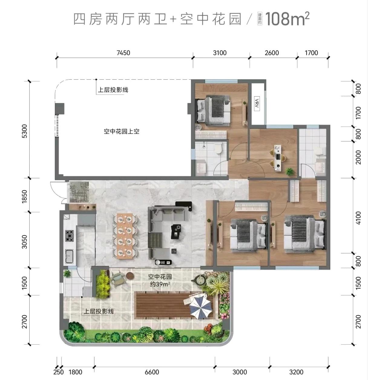 107平米的房子可以设计高度达到两层的空中花园吗？这个设计师会告诉你准确的答案。