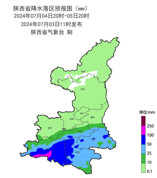 7月4-10日陕西进入多雨时段 陕北中部、陕南、秦巴山区有暴
