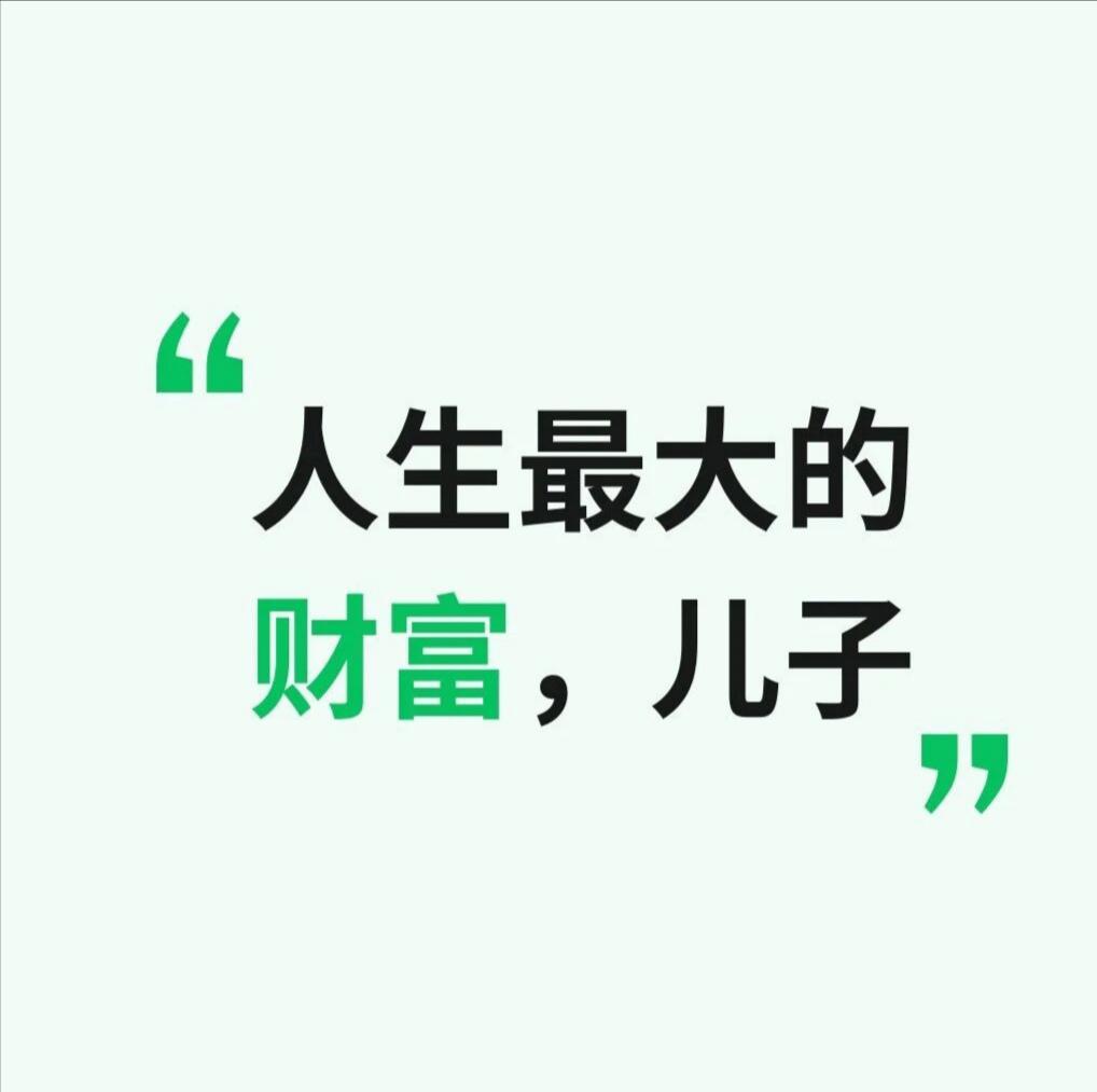 人生最大的财富就是儿子他是你
血脉的延续
精神的寄托
生命的见证
更是照亮你
前