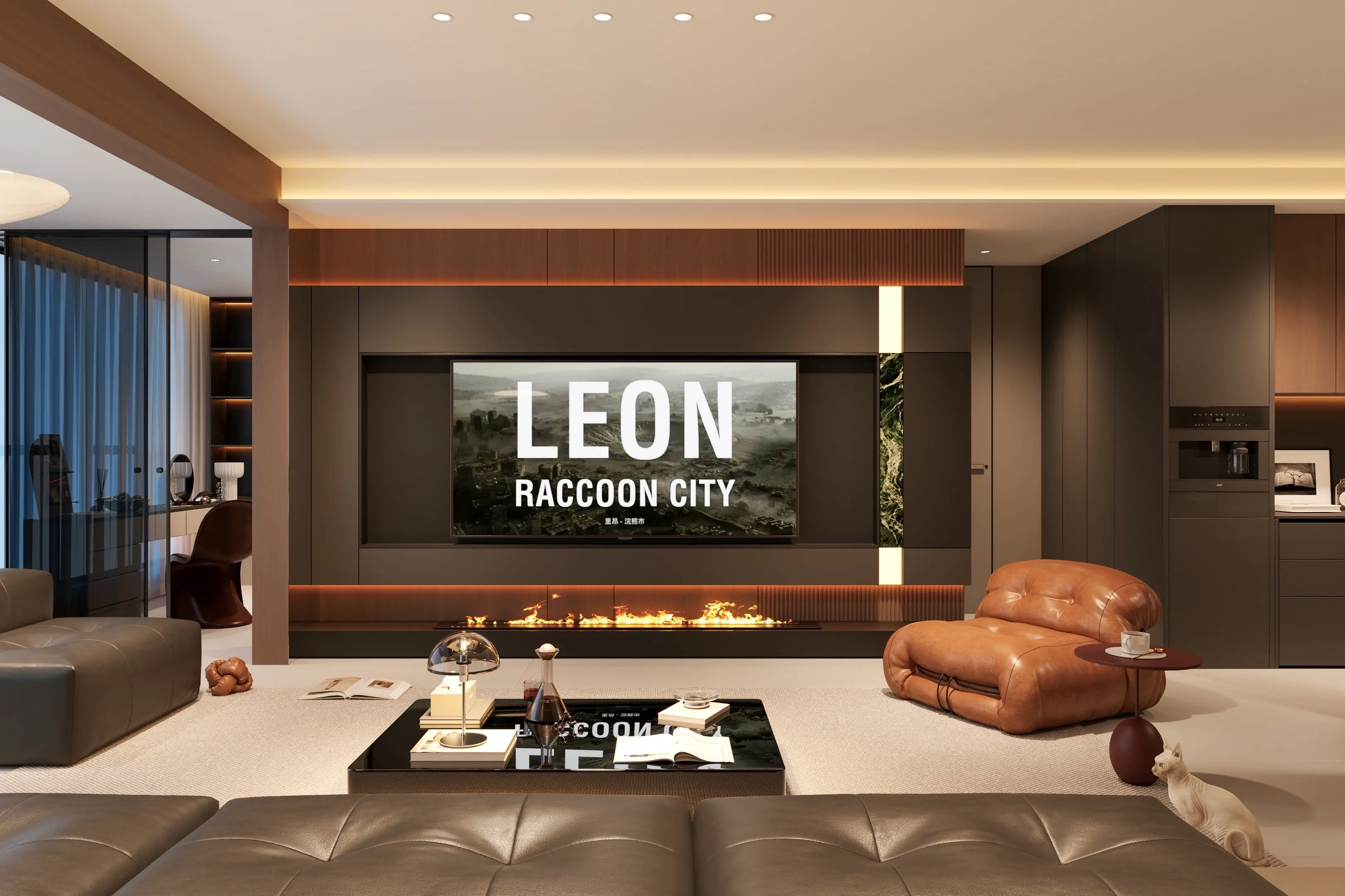 抄作业了“五款”不同长度电视背景墙