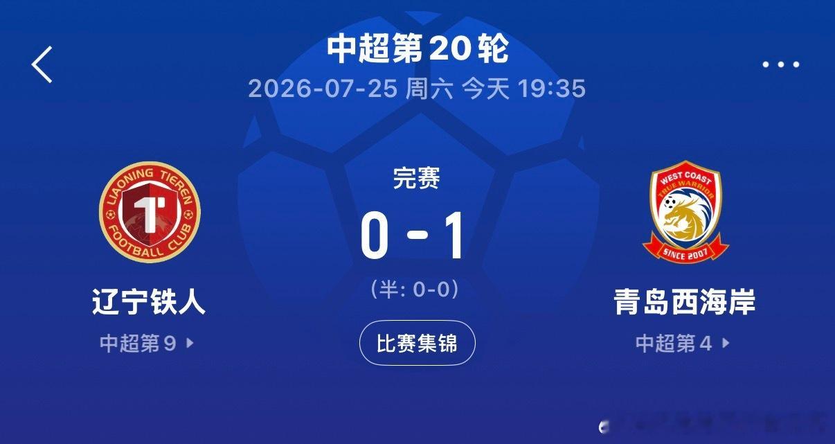 中超第20轮，辽宁铁人￼坐镇主场沈阳铁西体育场迎战青岛西海岸。上半场，李浩然无对
