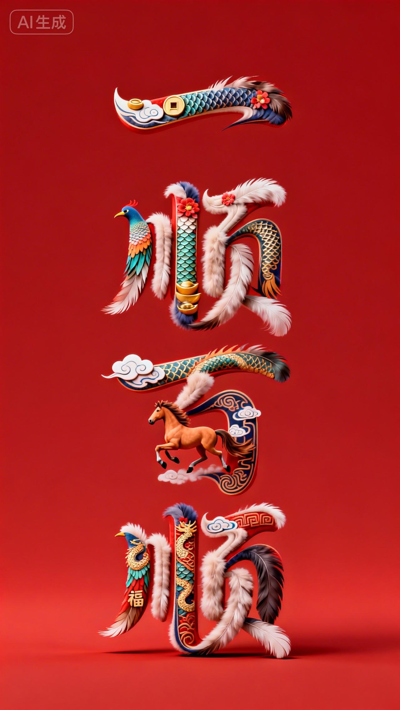 五福临门 接财接福 见者好运 原创作品 小财神