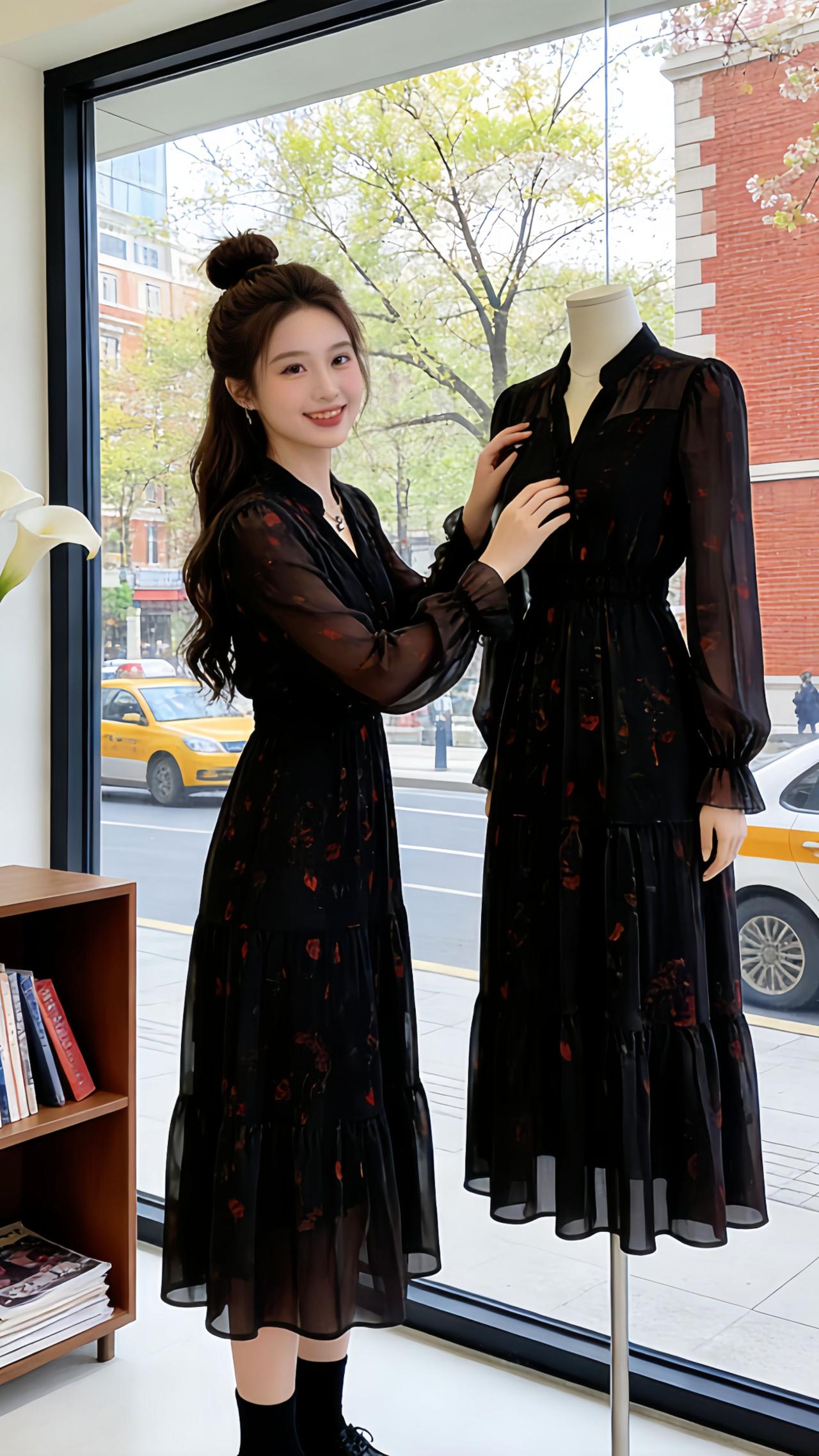 早春怕穿得臃肿显壮的姐妹，这条法式碎花裙真的太懂胖mm了！收腰设计轻松掐出流畅腰