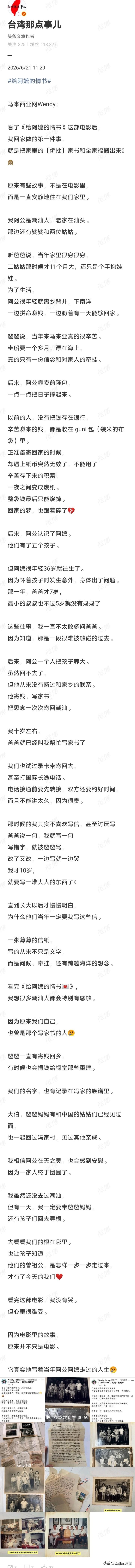 或许，这就是这部电影最大的意义吧：
让下南洋的一代看着有朝一日他们的子孙，替他们
