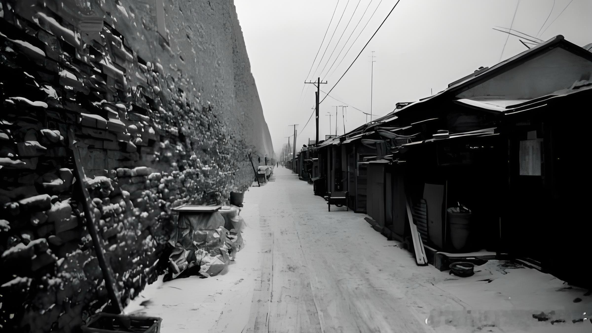 九十年代北京故宫护城河和城墙之间老照片老照片