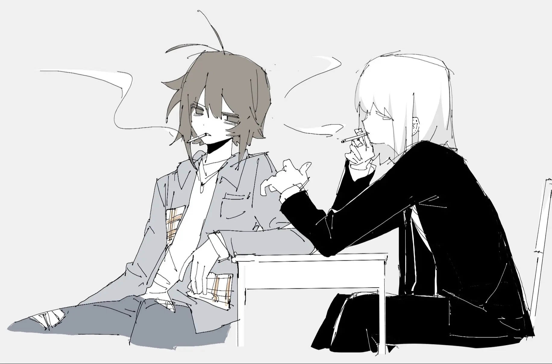 白萤和企u互动。