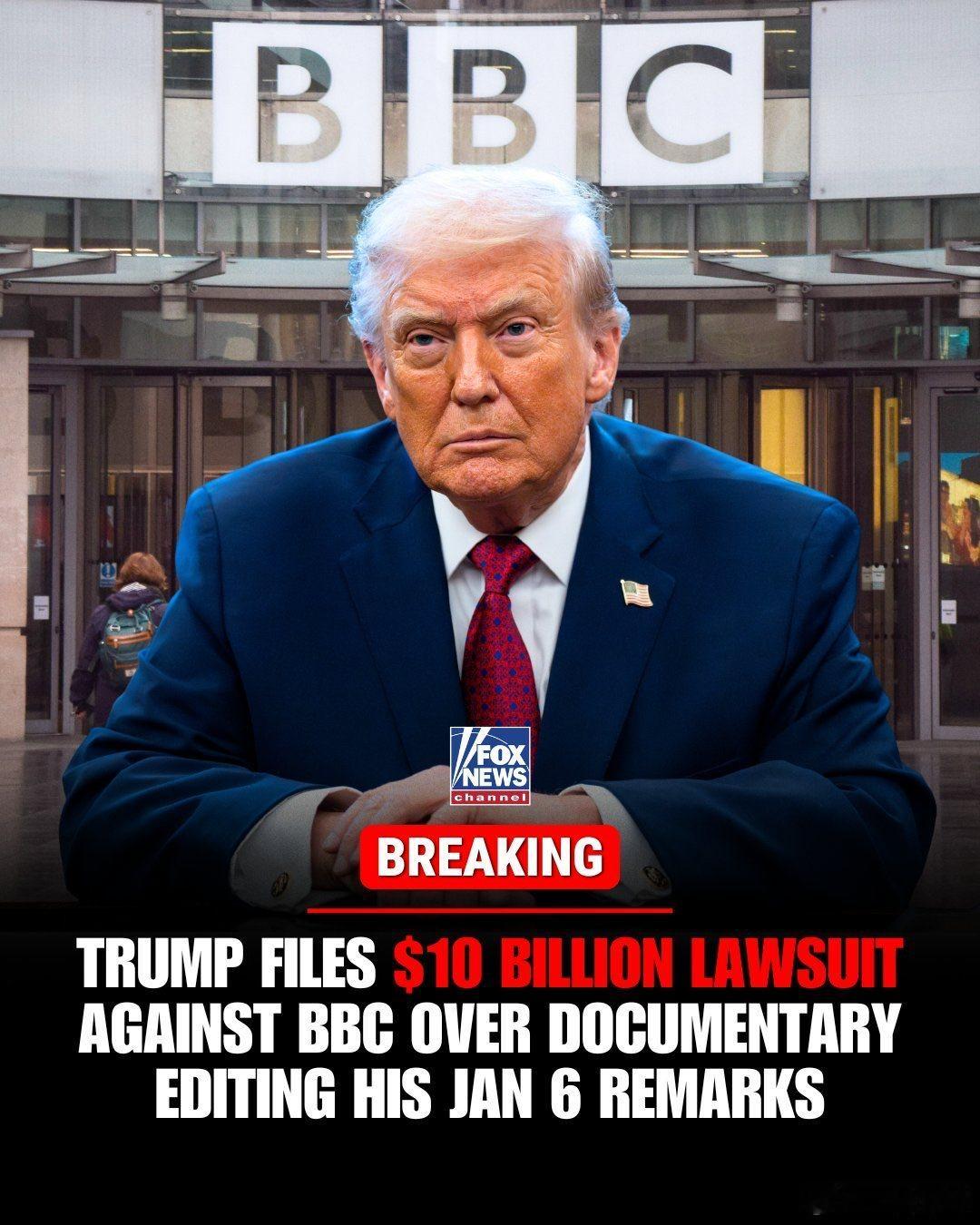 来真的了！BBC假新闻的报应来了。福克斯新闻报道：川普总统对英国广播公司（BBC