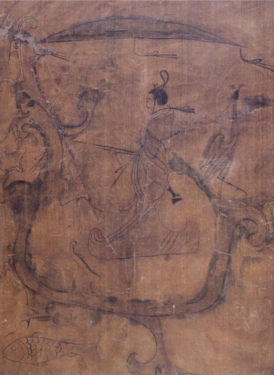 人物御龙图帛画，湖南博物院。#沅汰博物馆# 这幅帛画也是招魂幡，就是非衣。和战国