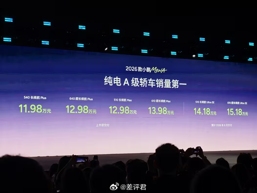 #差评说车# 2026款Mona M03增配平价，这次小鹏Mona内饰改的还比较