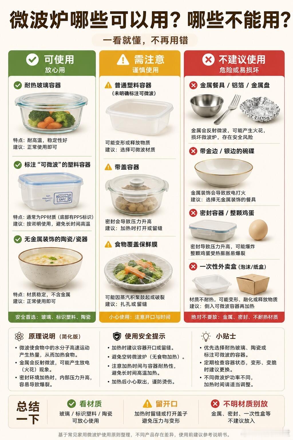 千万别用塑料容器加热食物一篇看懂：微波炉哪些可以用？这些东西你还在往微波炉里放吗