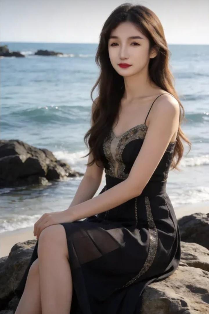 一个漂亮姑娘坐在海边岩石上。什么样的女人最容易让男人着迷? 海边美女照 海边时尚