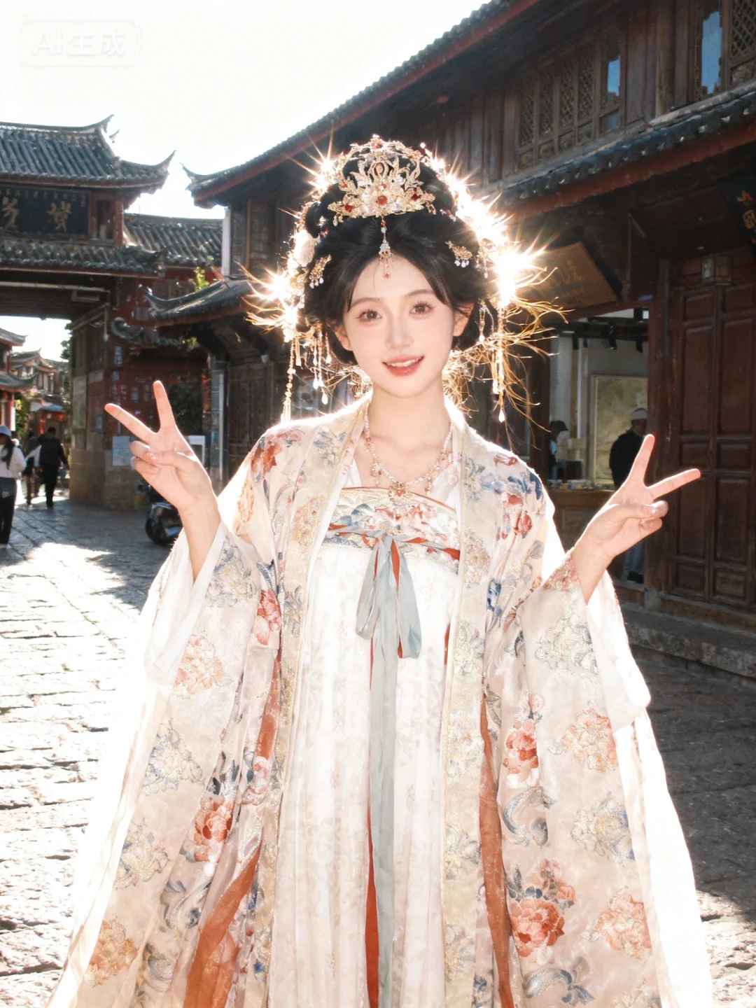 帮我生成图片：变为发丝发光,保留人物形象不变,给发丝增加逆发丝光,给人一种阳光很