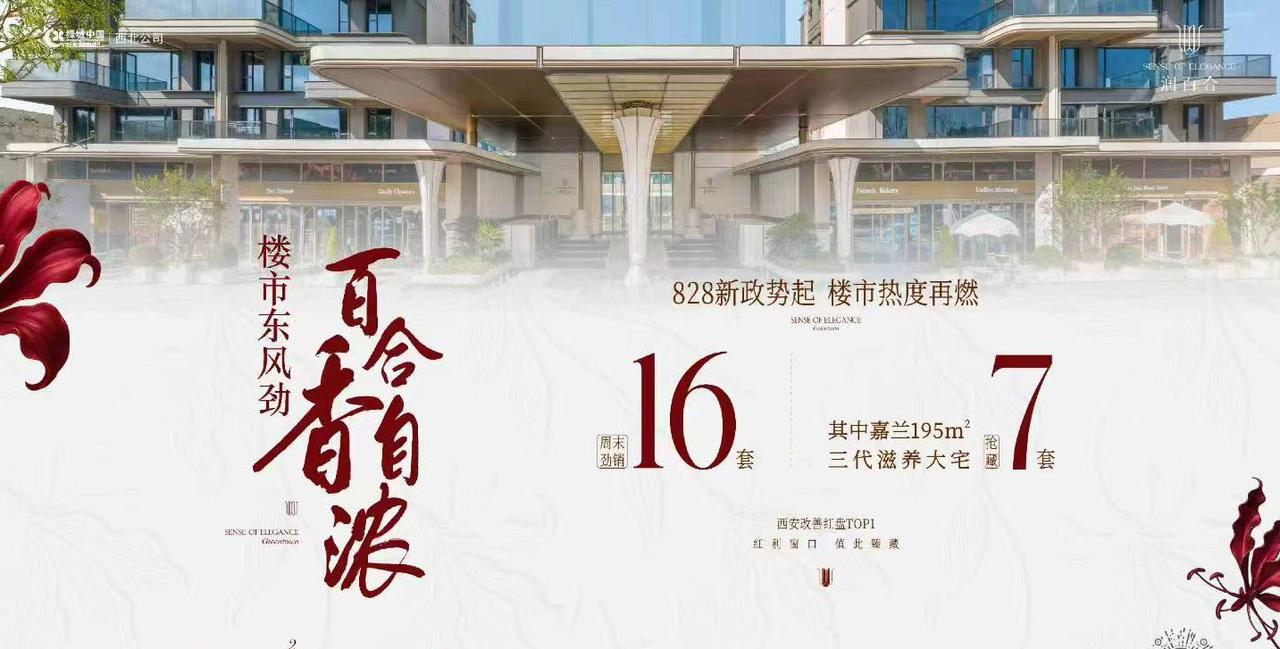 828 楼市新政落地之后，西安改善市场热度持续升温，绿城润百合项目周末交出亮眼成