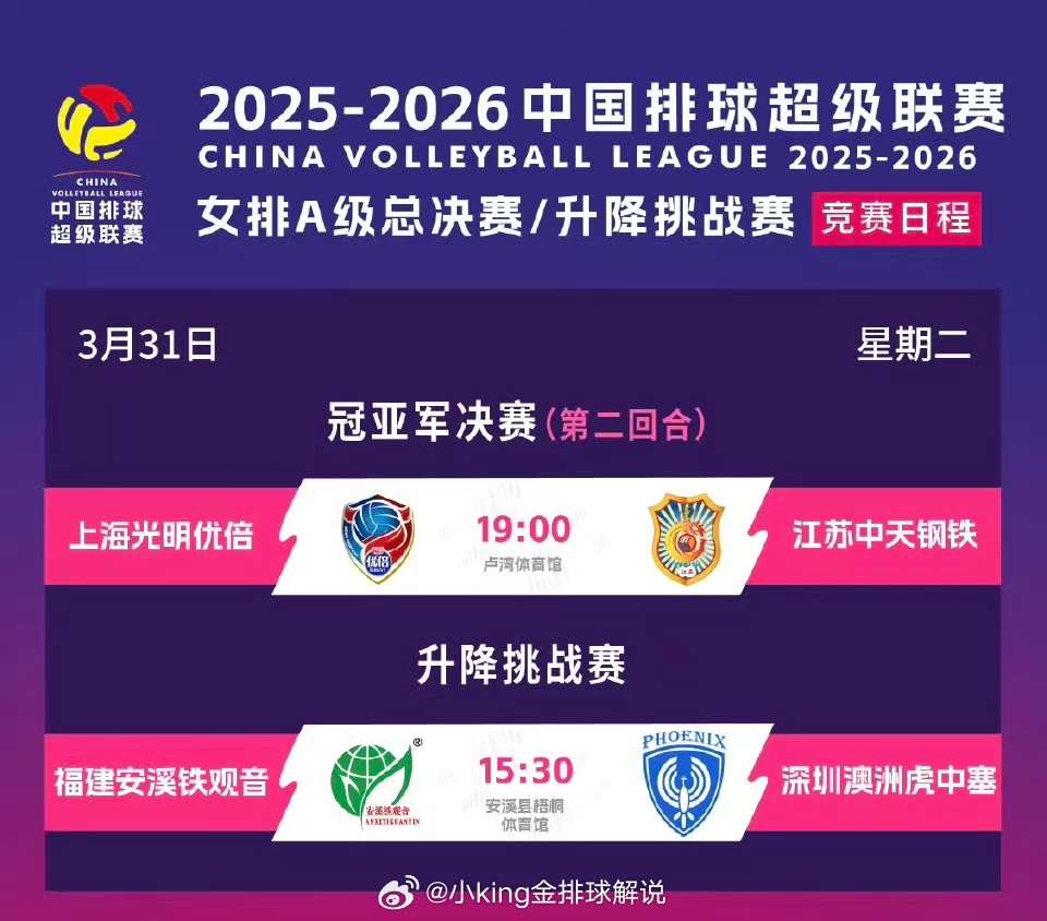 ❤️3月31日周二直播预告：▲【女排超决赛 在*企鹅体育app*直播，网页链接】