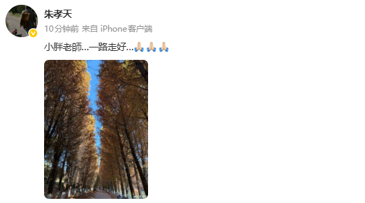 朱孝天悼念袁惟仁朱孝天发文悼念袁惟仁 ：“小胖老师…一路走好… ” 