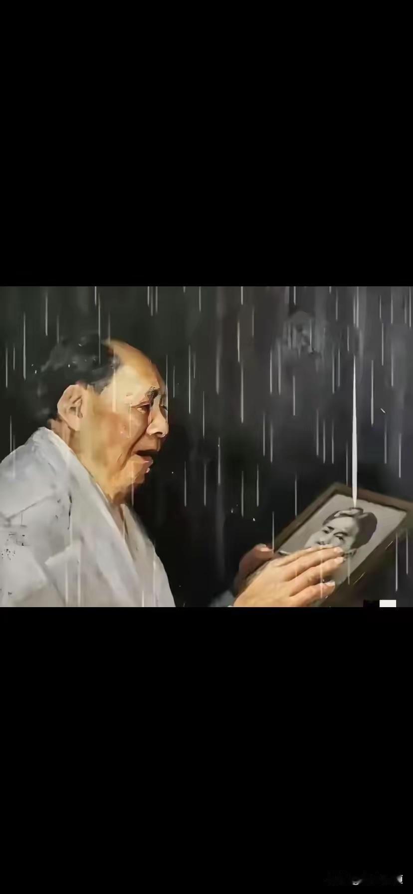 毛主席抱着毛岸英遗像落泪的瞬间，道尽了伟人最痛的平凡——他是国家领袖，更是痛失爱