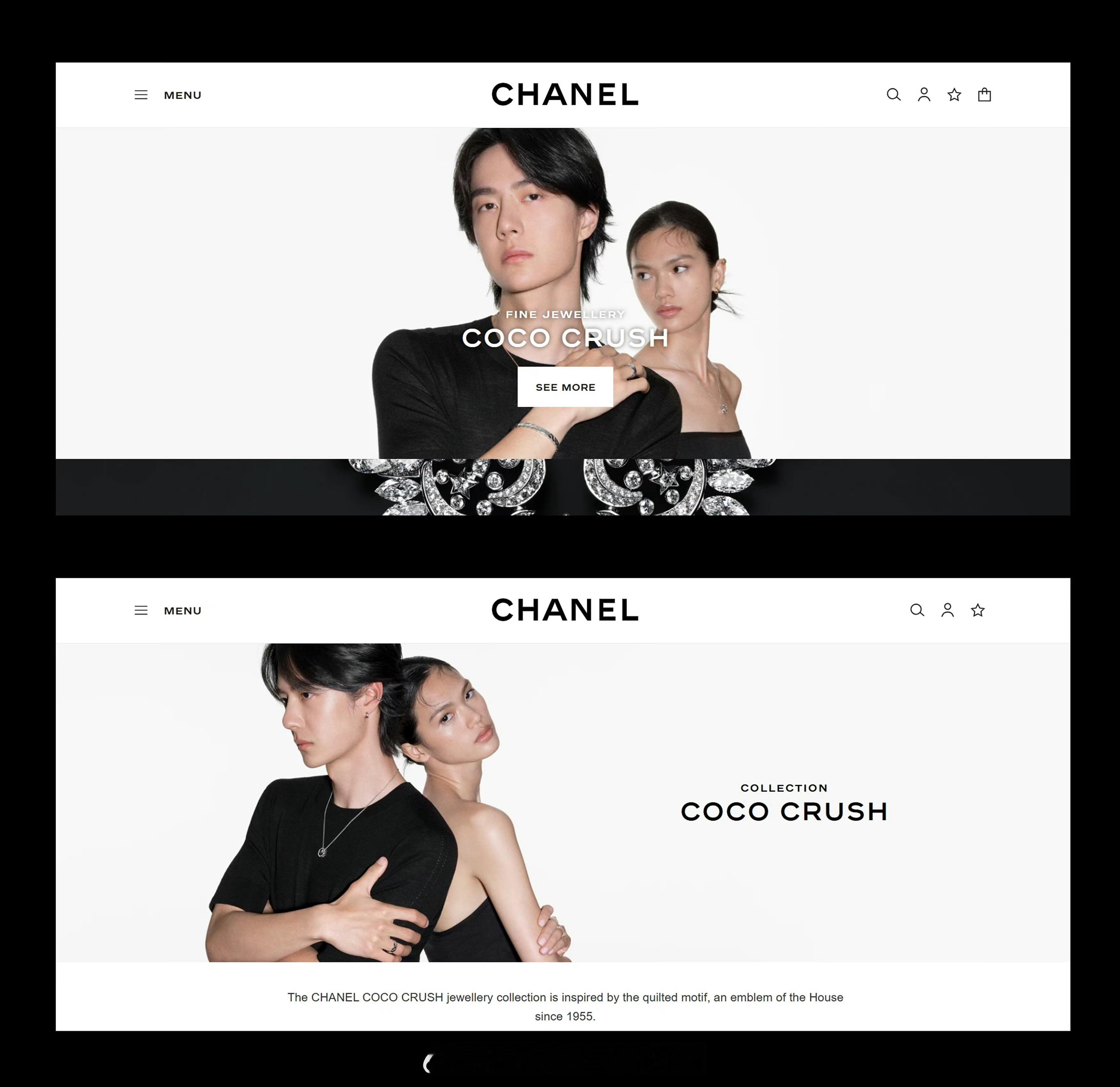 王一博香奈儿官网首页更新封面💎高级质感出来了 ​​​