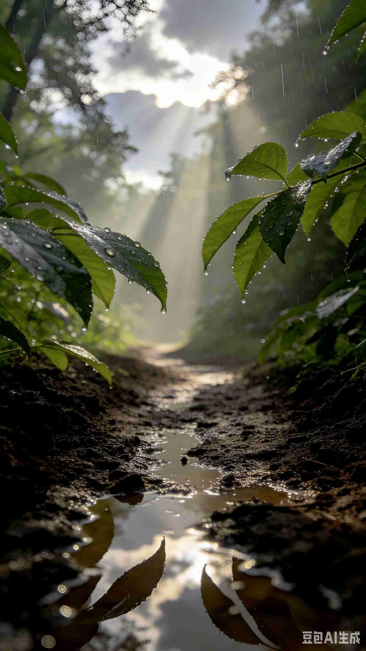 我的今日状态：💰期待暴富
我这里的天气：🍂微风
雨后泥土散发清香，树叶挂满晶