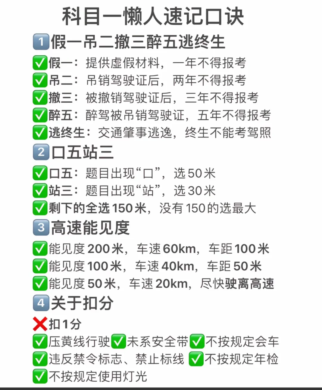 汽车驾照知识！！