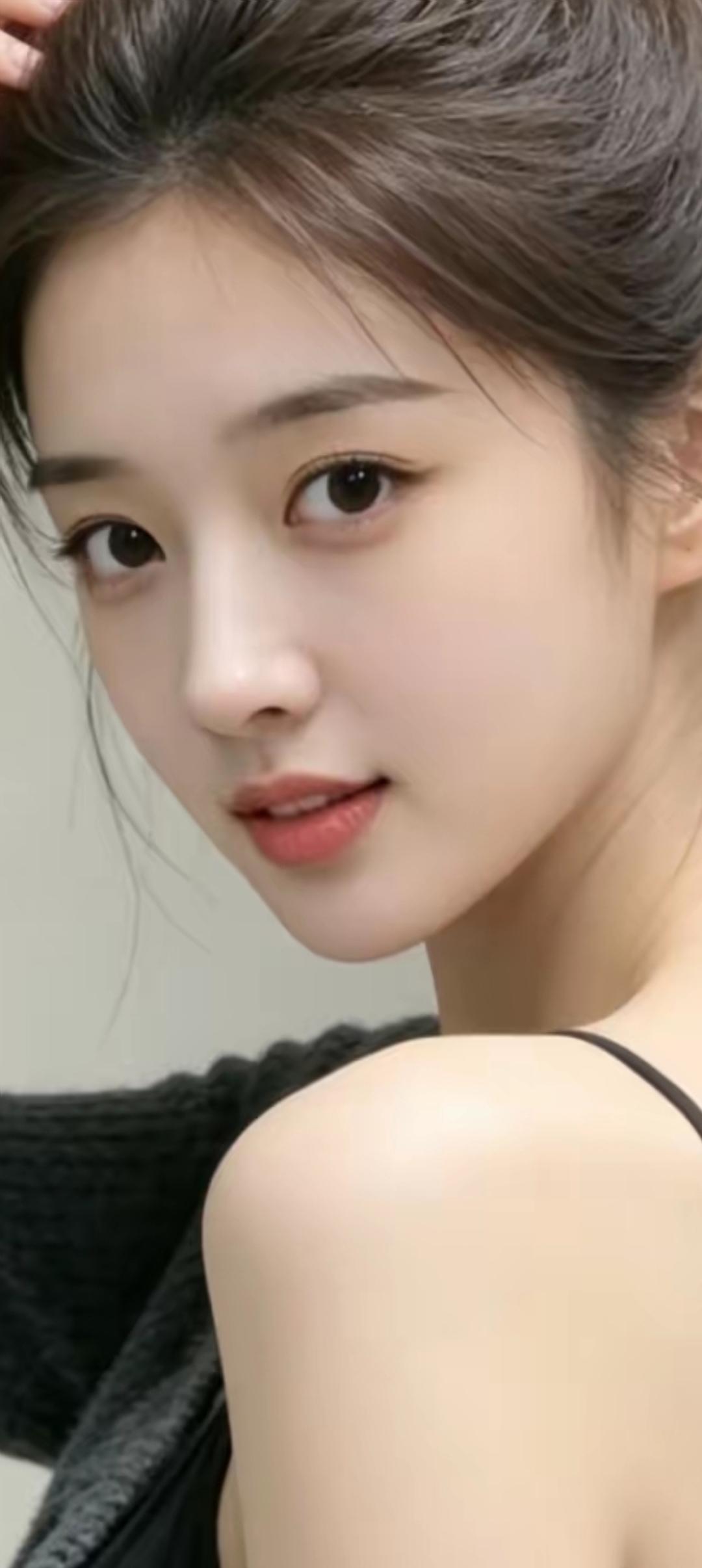 温柔眼神，自然妆容，清新脱俗的美