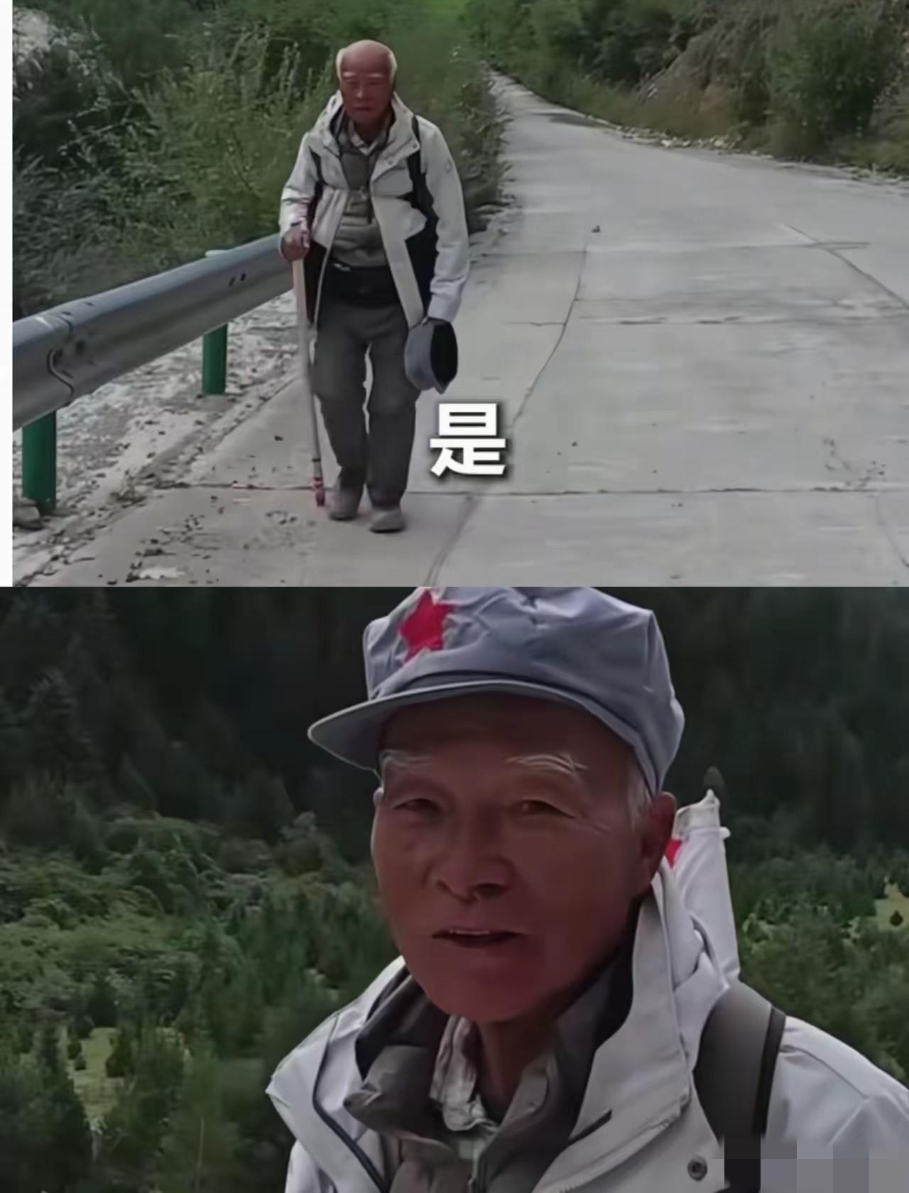 这下彻底火了，
不仅香港，连人民日报都点赞！
74岁高龄，背着红旗徒步240多天