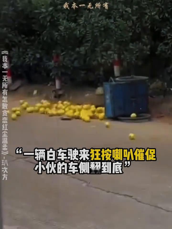 《我本一无所有怎敢贪恋红尘温柔》-次方。
残疾小伙拉着一车柚子正走在下坡路段时，
