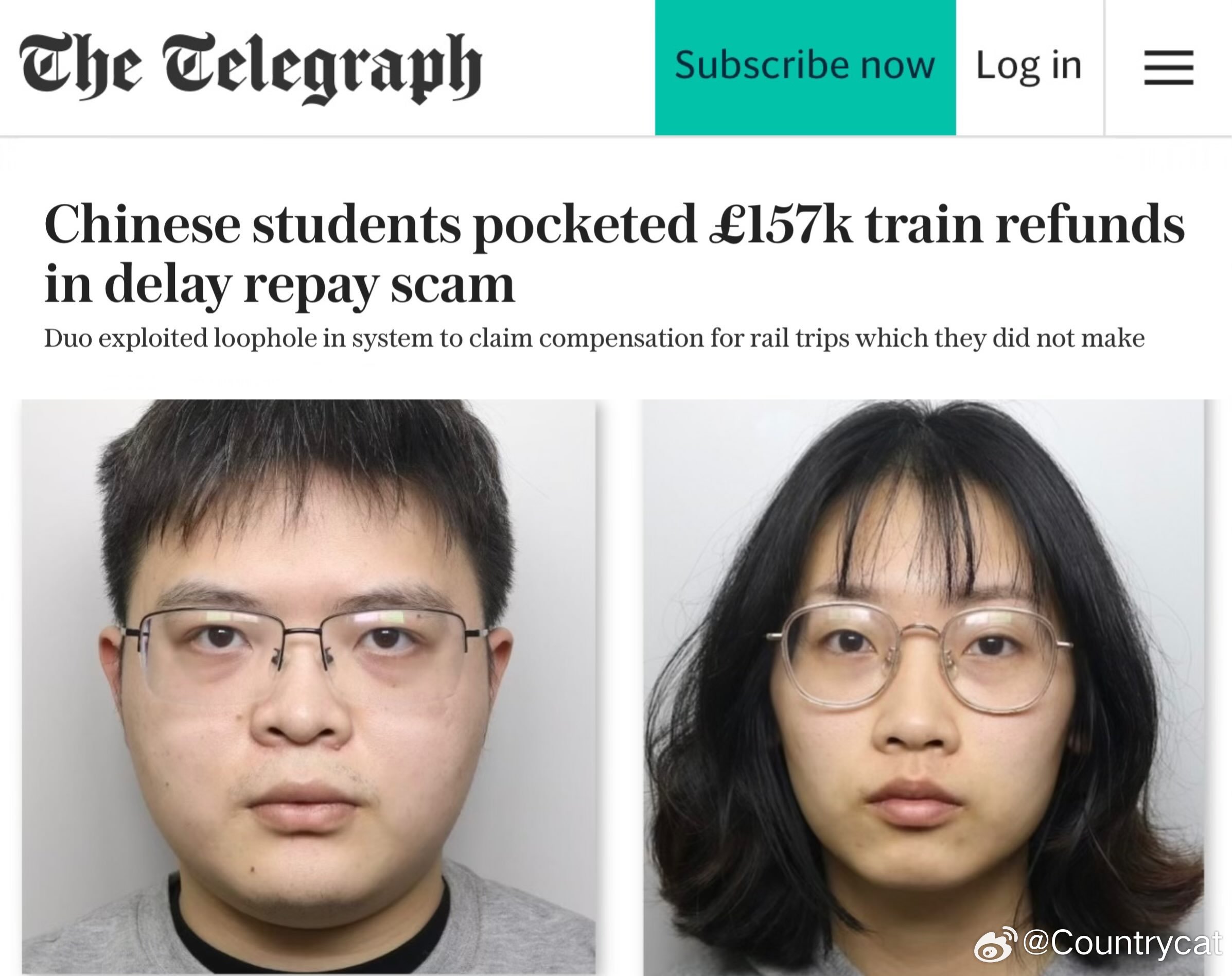 【两名中国留学生利用英国铁路赔偿漏洞诈骗逾15万英镑 均被判刑】海外新鲜事 英国