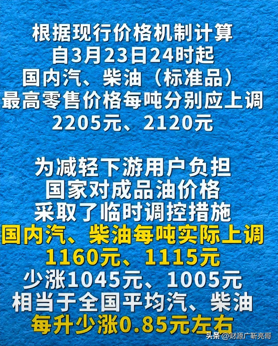 23号晚24点油价调整的靴子终于落地了。。。。

朋友圈这两天传疯了，都说这次绝