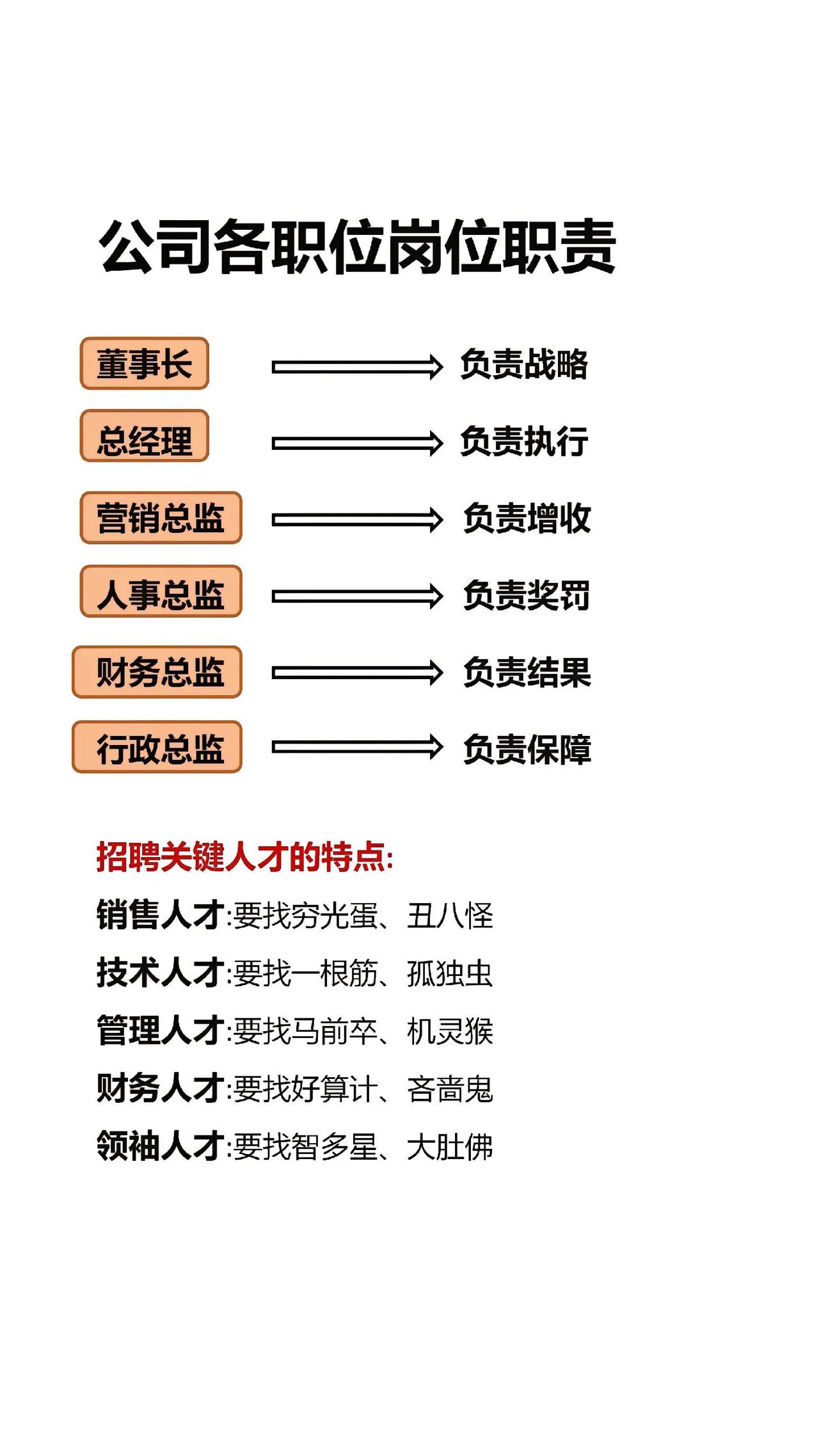 公司各岗位职责