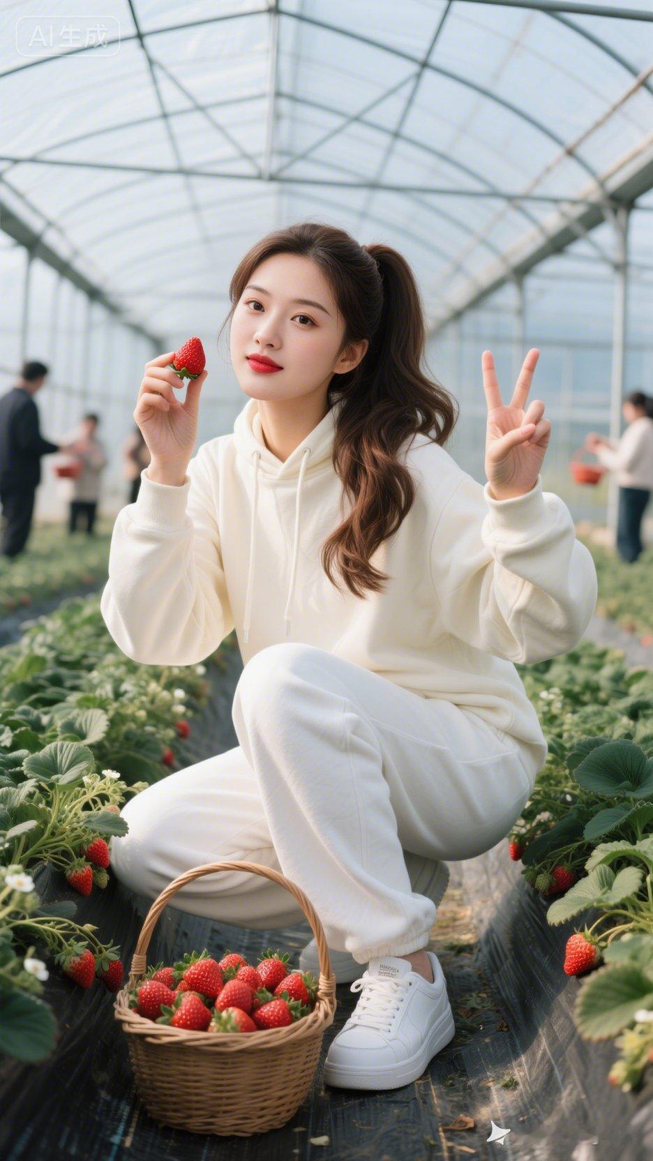 草莓采摘的快乐时光🍓🌸 草莓采摘 快乐时光