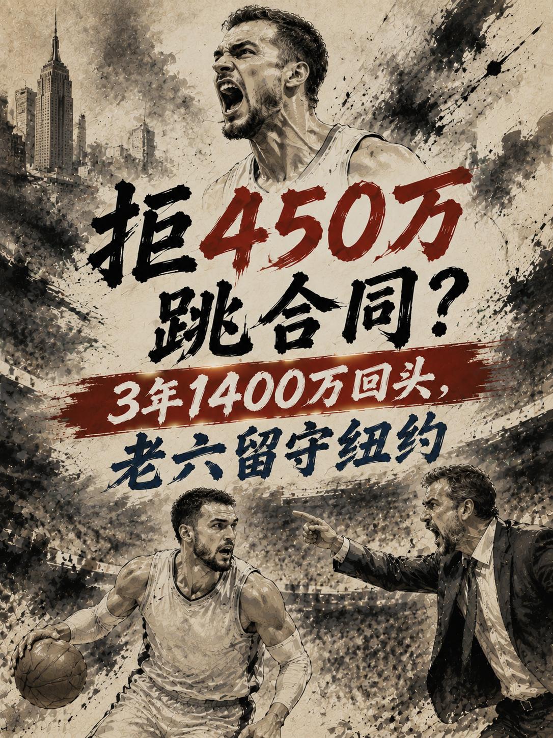 尼克斯大手笔，竟然给他送出了1400万美元的合同，目的也只有一个，将他留在纽约这