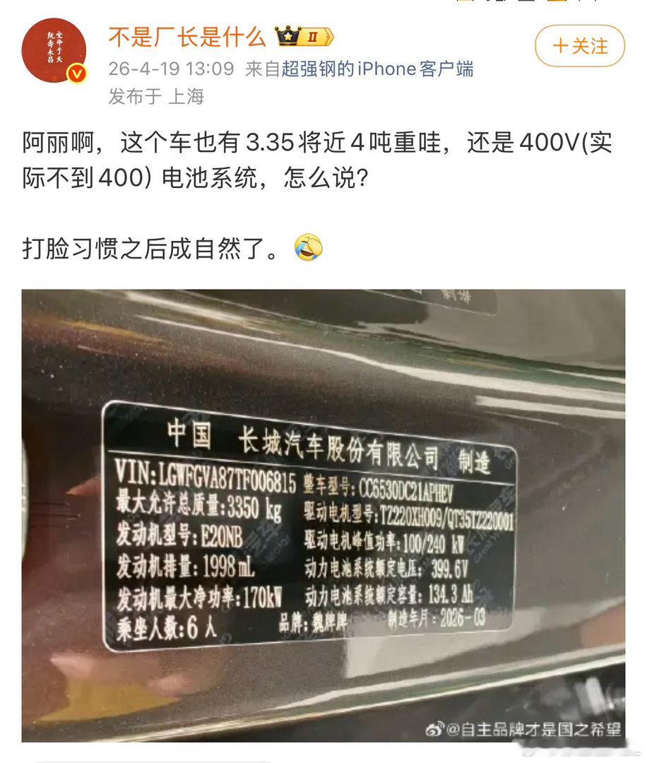 黑长城有这么黑的？连整备质量和最大允许总质量的区别都分不清了？魏牌V9X这台车想