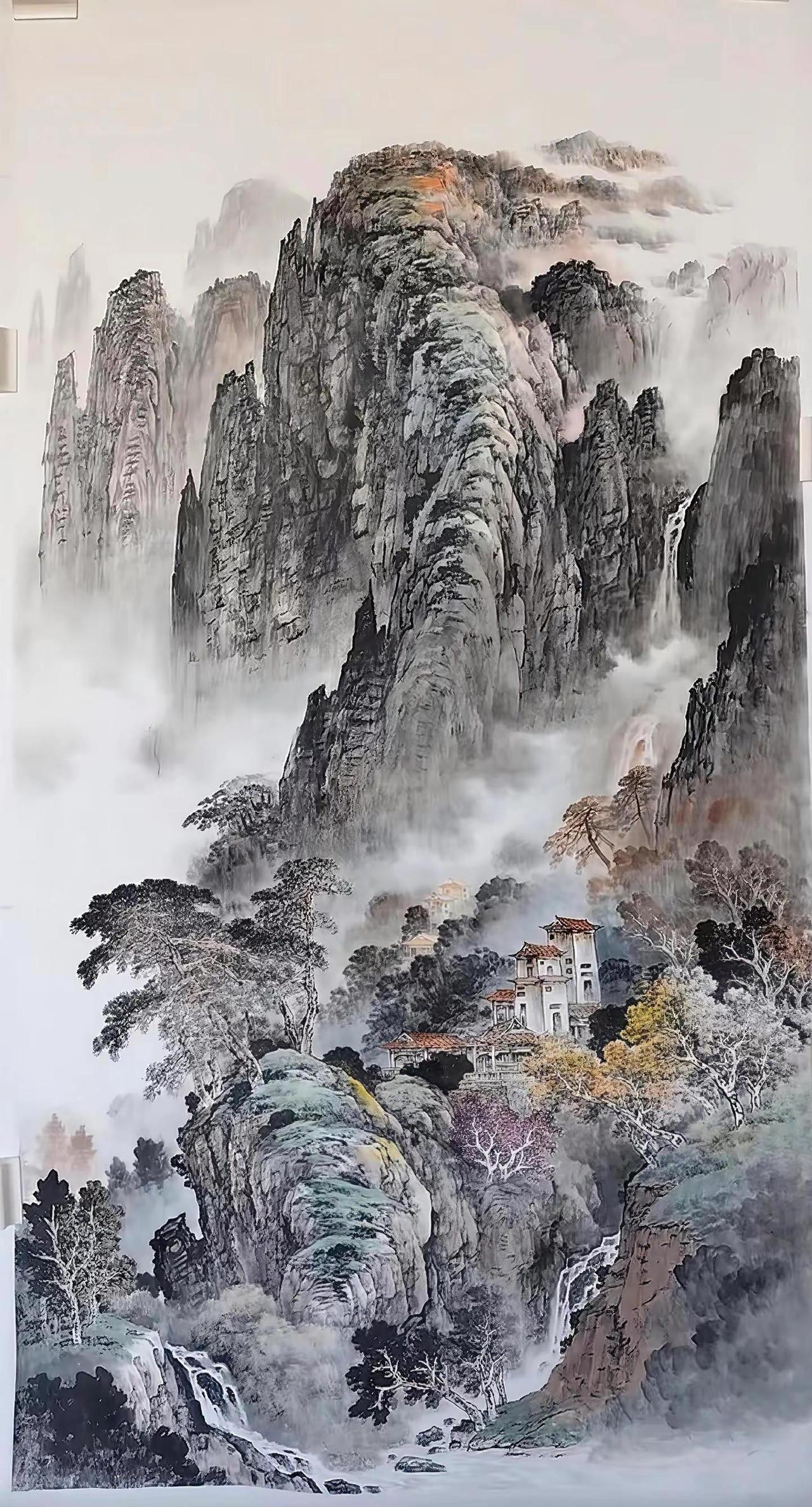  云涧听泉。写意山水创作者中心 创作灵感 山水画手绘真迹 山水画作品