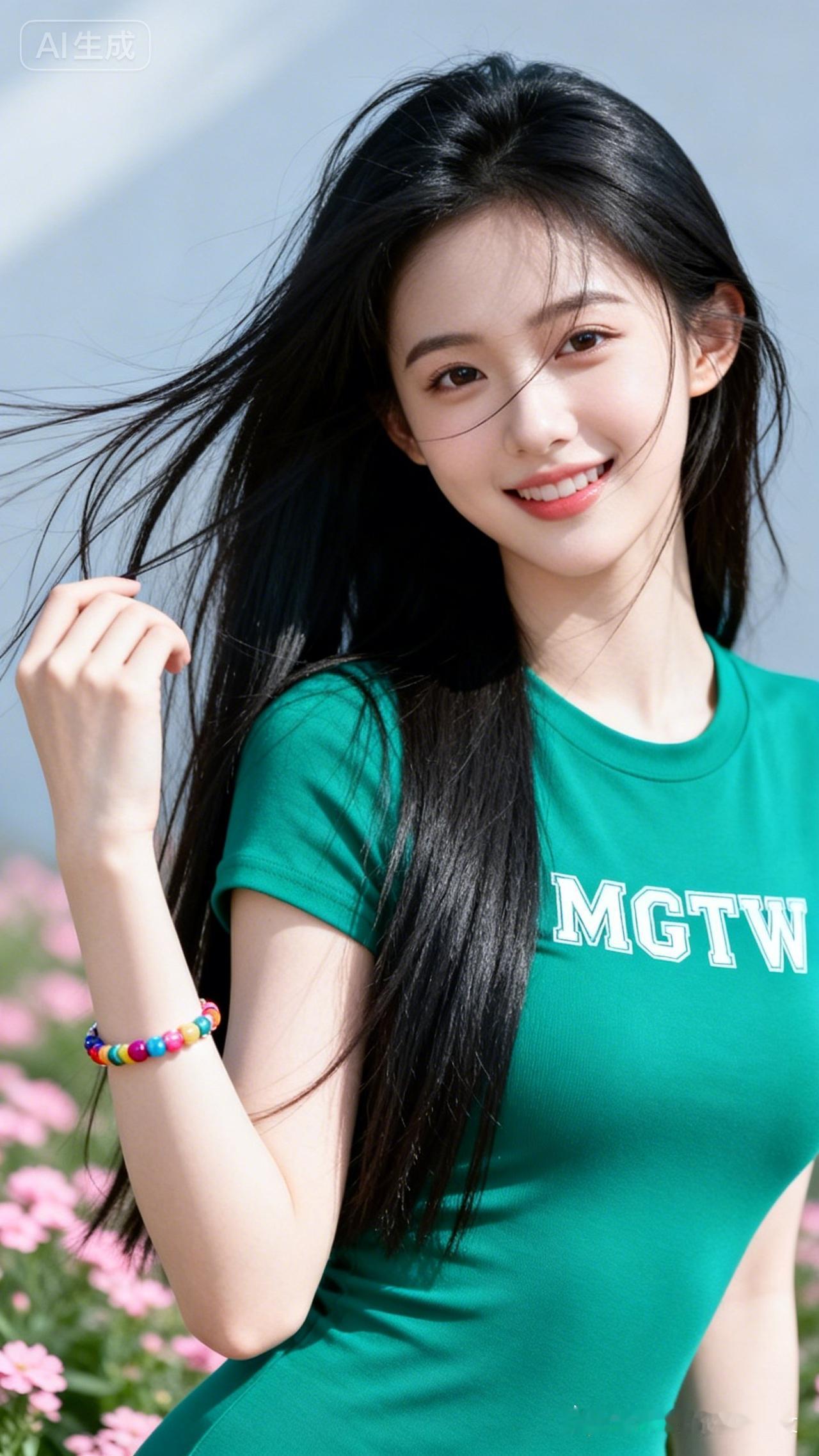元气少女穿搭指南，清新绿色T恤，活力满满！🌞💚