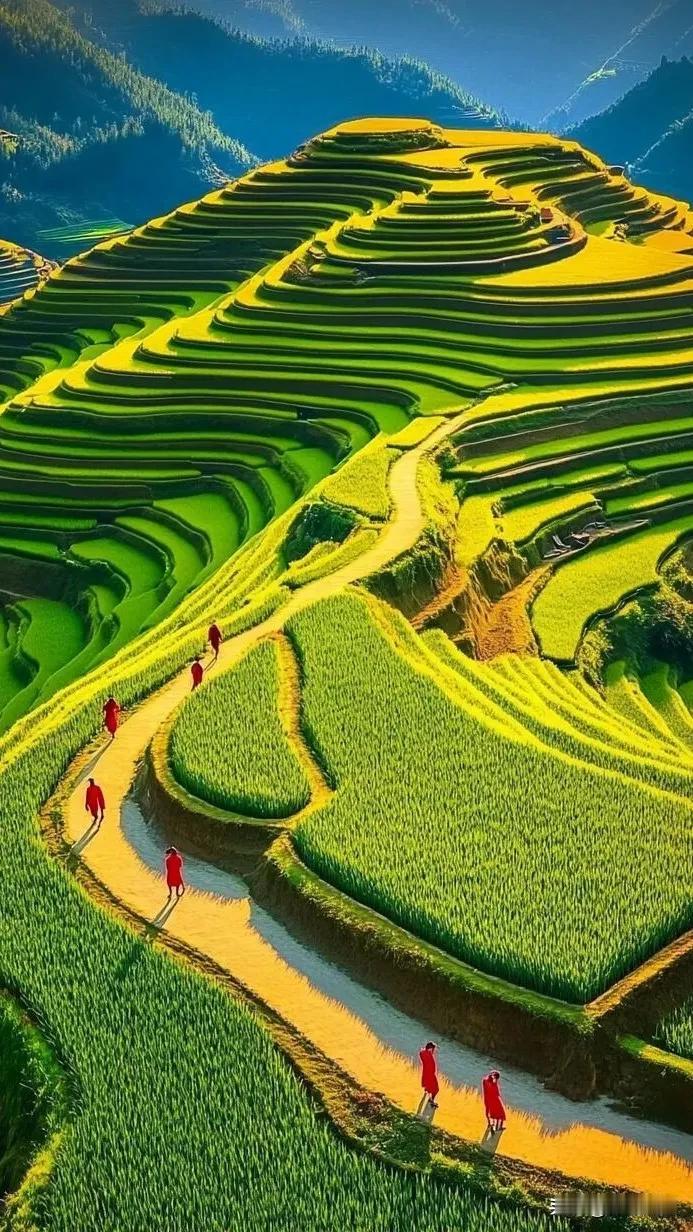 #秋日生活打卡季##秋冬美景手摄# #秋天的风景美图# #金黄的梯田# #美丽秋