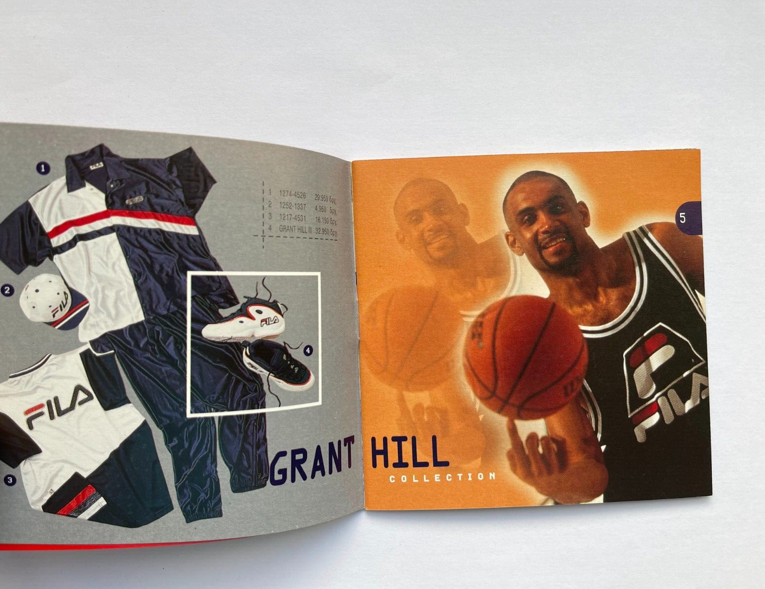 1996 FILA订货册 篮球篇 有三个系列签名鞋 Grant Hill ， J