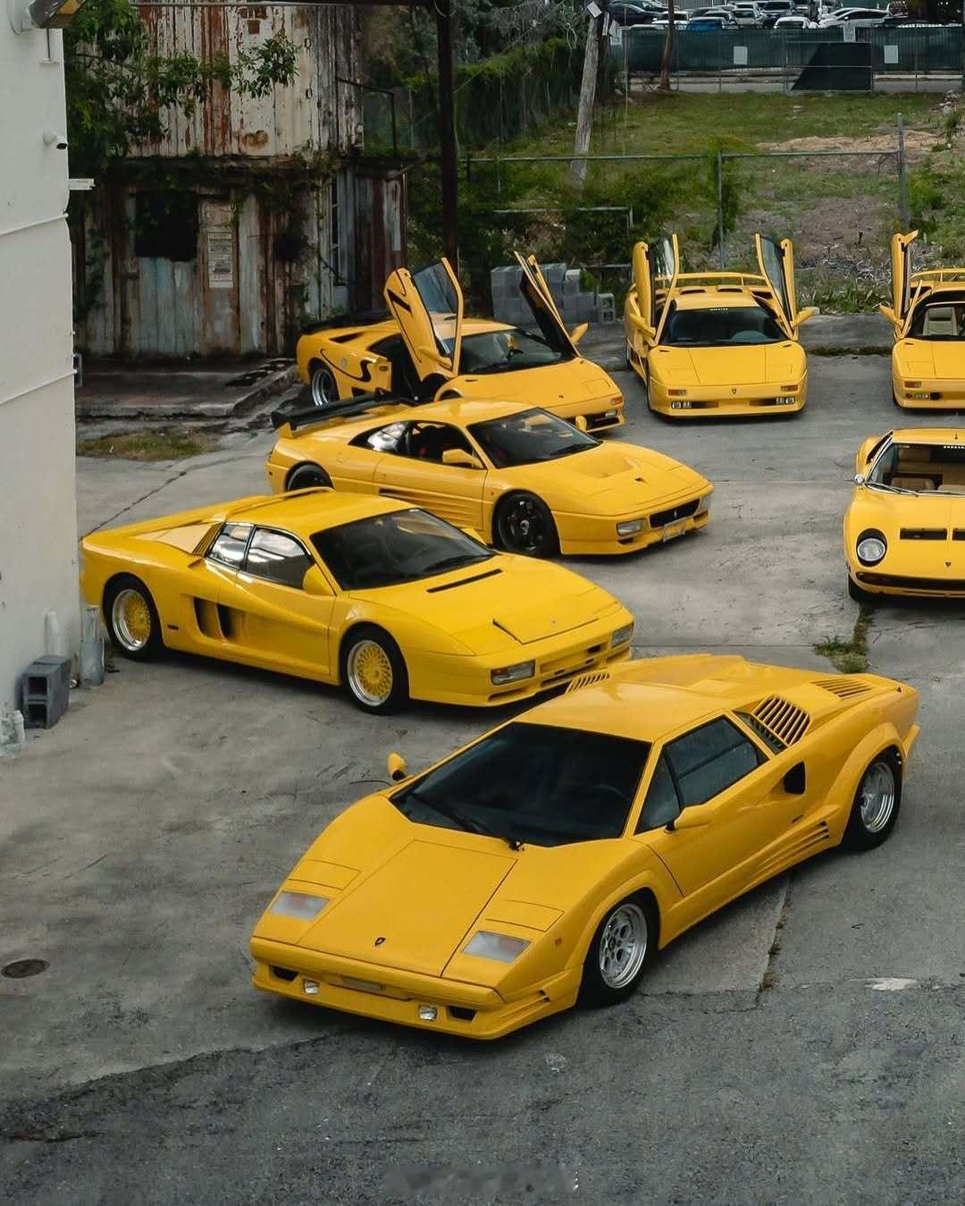 ClassicCars Yellow Lamborghini Ferrari R