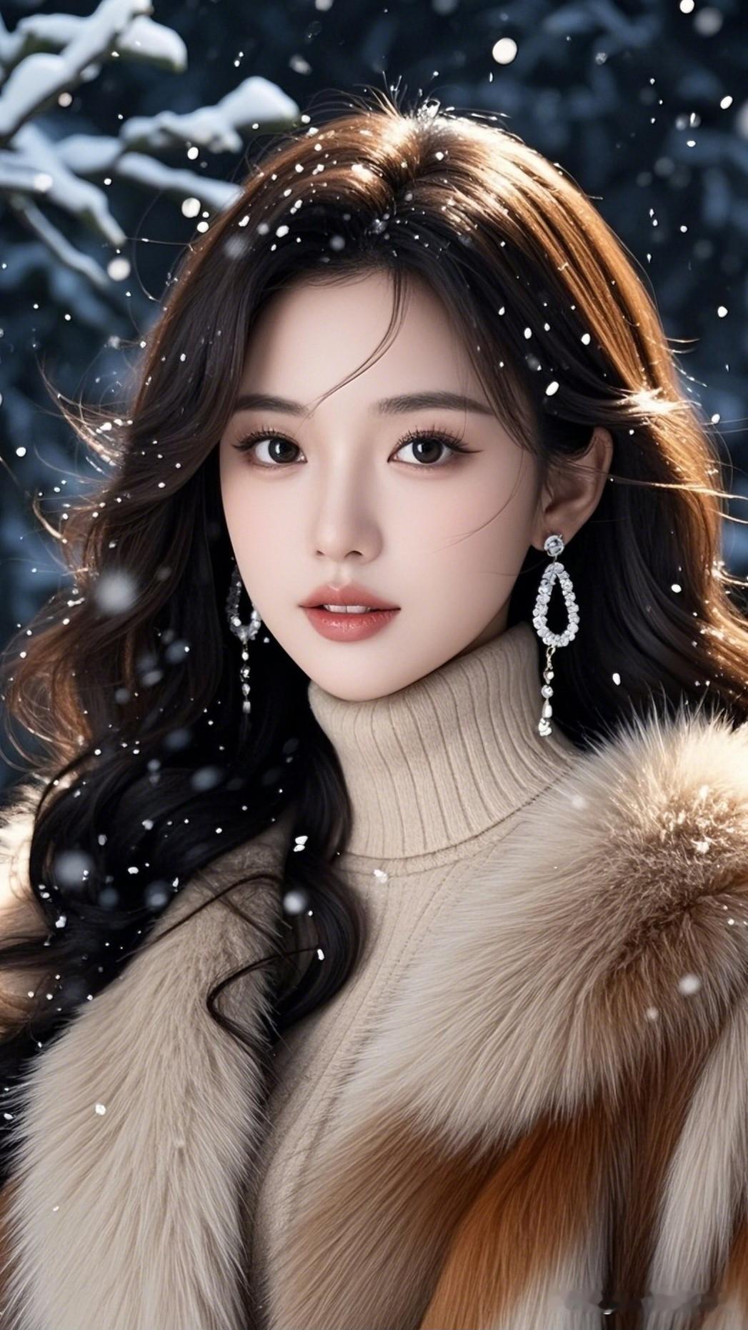 冬日暖阳下的雪景美人，温柔动人。什么样的美女才是最美的呢