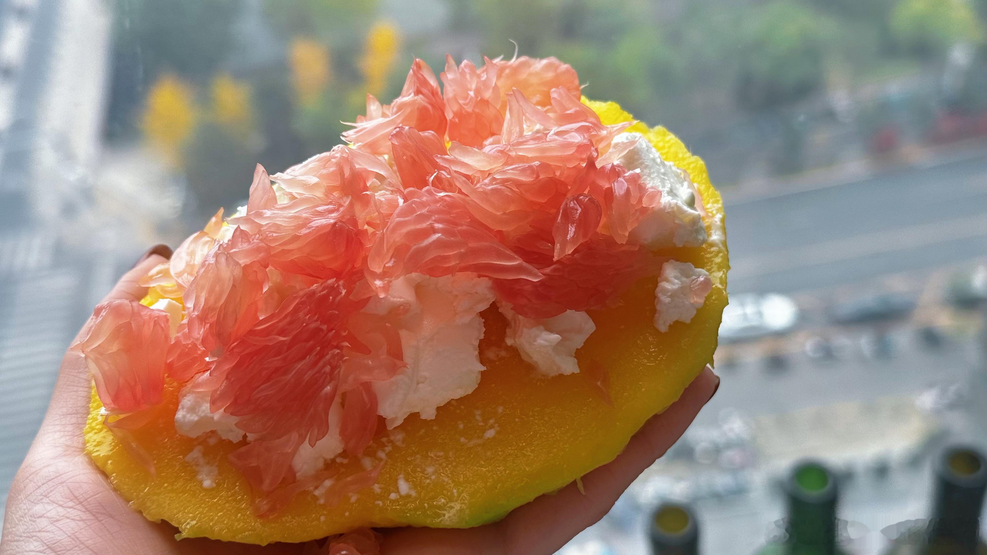 最近网上干噎酸奶很火买来试试 个人感觉加菠萝蜜yyds杨枝干露味道有点奇特[思考