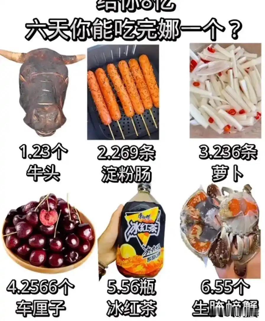 六天你能吃完哪一个？