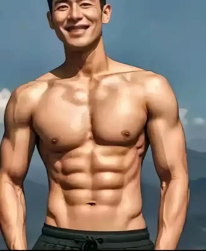 
男人健身的效应一一
我算健美男，刚阳棒身段！
五官竣俏美，体质不一般！
胸肌超