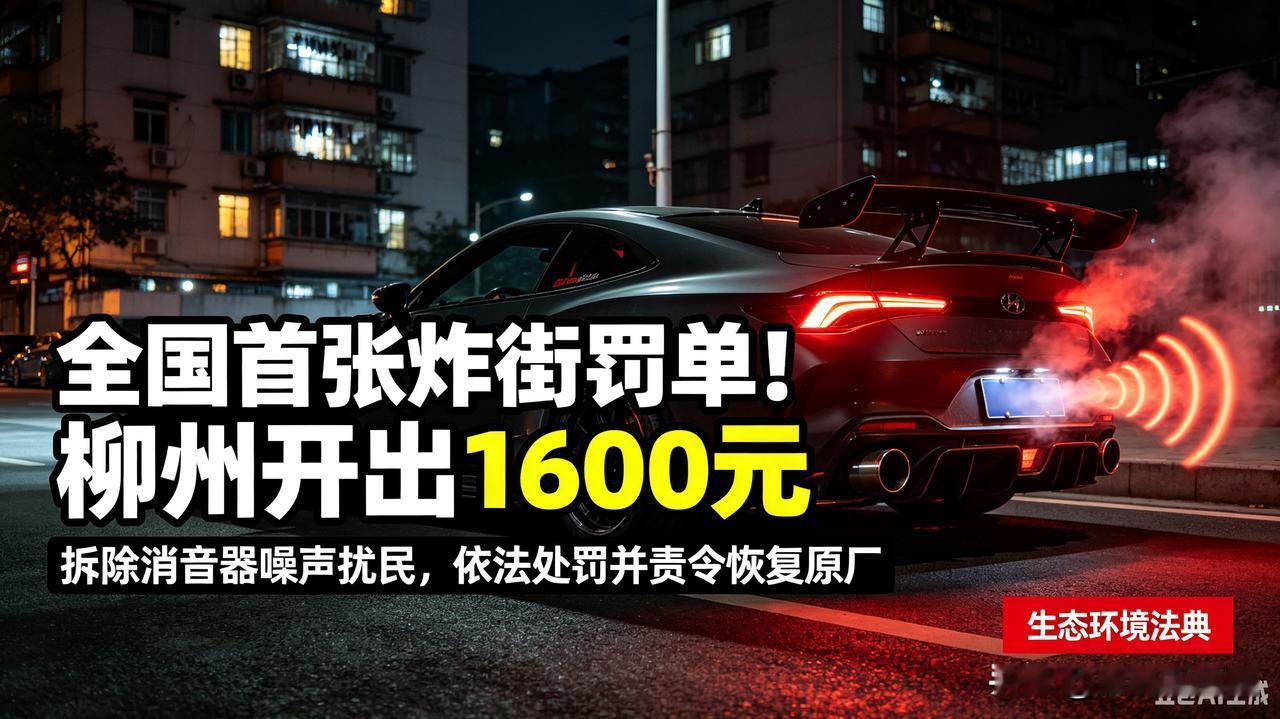 全国首张！柳州依据新生态环境法典，给“炸街车”开出1600元罚单
 
8月15日